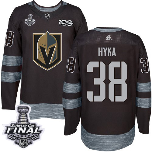 Adidas Golden Knights #38 Tomas Hyka Black 1917-100th Anniversary 2018 Stanley Cup Final Stitched NHL Jersey